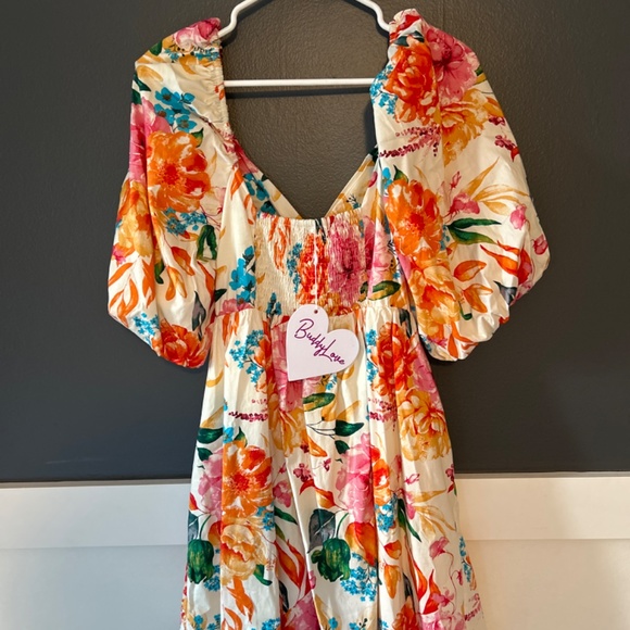 L - Buddy Love Short Floral Dress with Cut Out - Picture 2 of 2